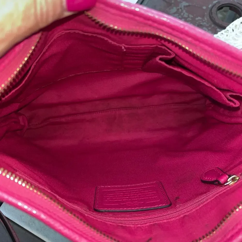 Coach brown and pink crossbody